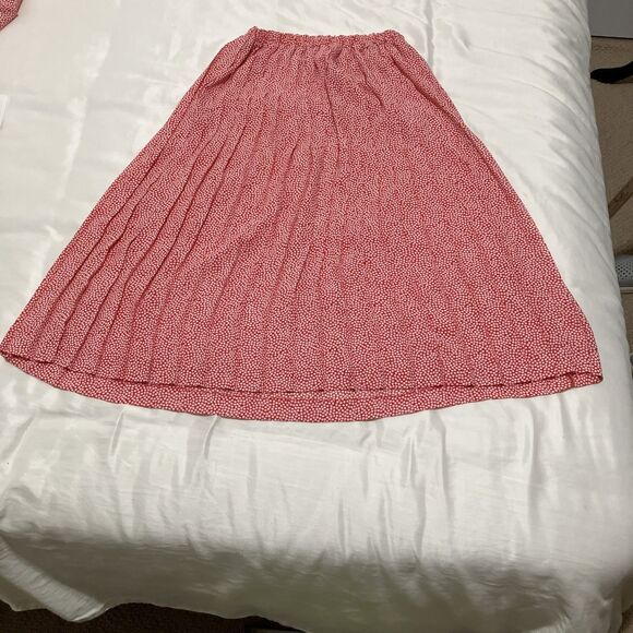 Vintage 70s Drop Waist Skirt Suit Pleated Red White In The Mood Sz 10 Retro - Picture 7 of 11